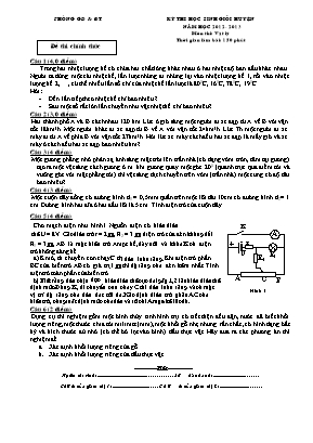 Đề thi chọn học sinh giỏi huyện môn Vật lý Lớp 9 - Năm học 2012-2013 (Có đáp án)